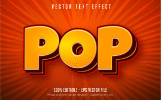 Pop - Editable Text Effect, Cartoon And Orange Text Style, Graphics Illustration
