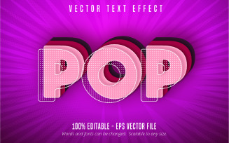 Pop - Editable Text Effect, Cartoon And Purple Text Style, Graphics Illustration