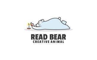 Read Bear Simple Mascot Logo