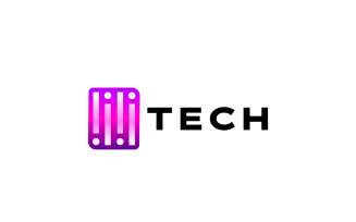 Tech Line Dot Purple Logo