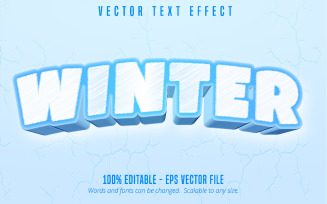 Winter - Editable Text Effect, Cartoon Text Style, Graphics Illustration