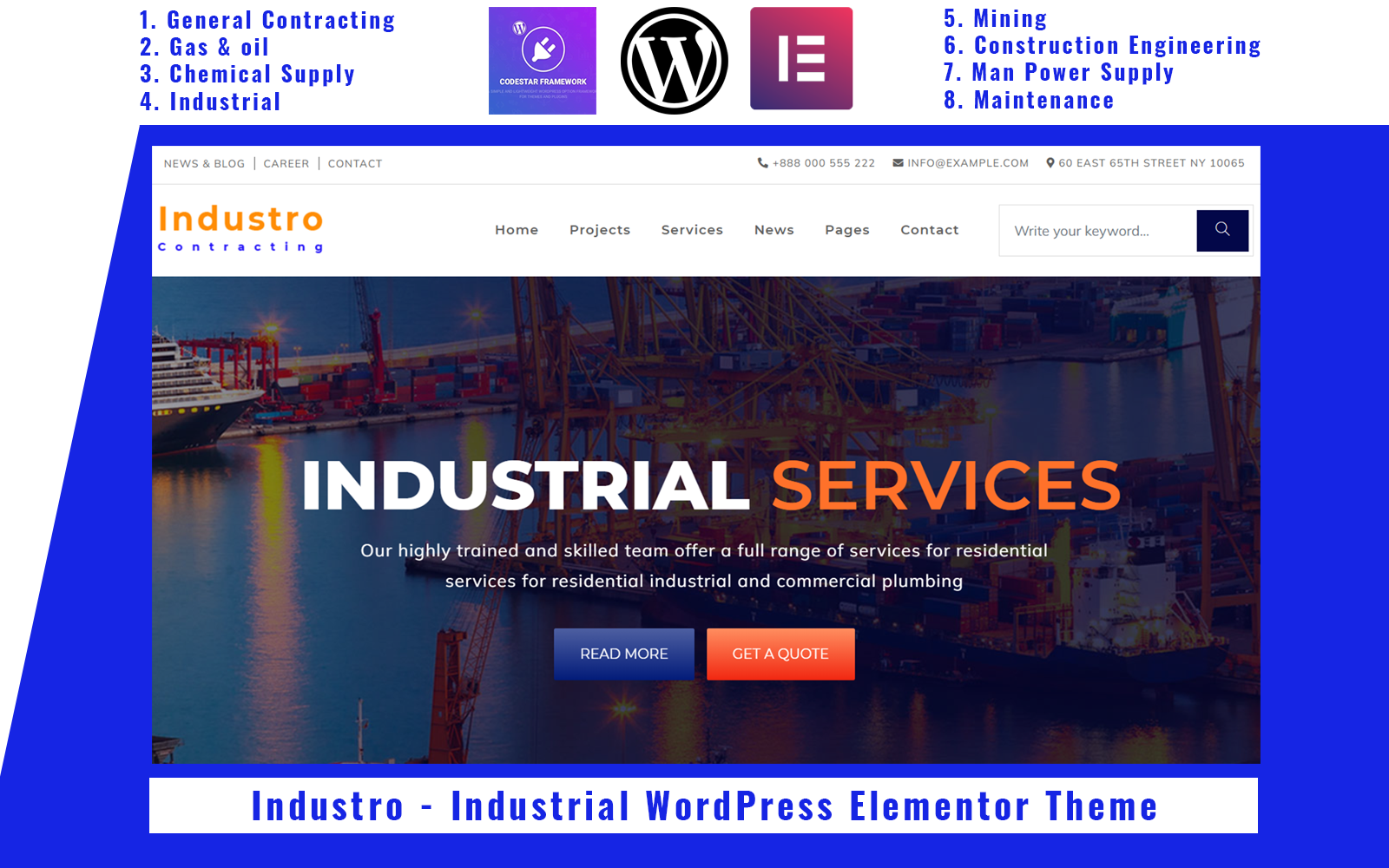 Industro - Industrial WordPress Elementor theme