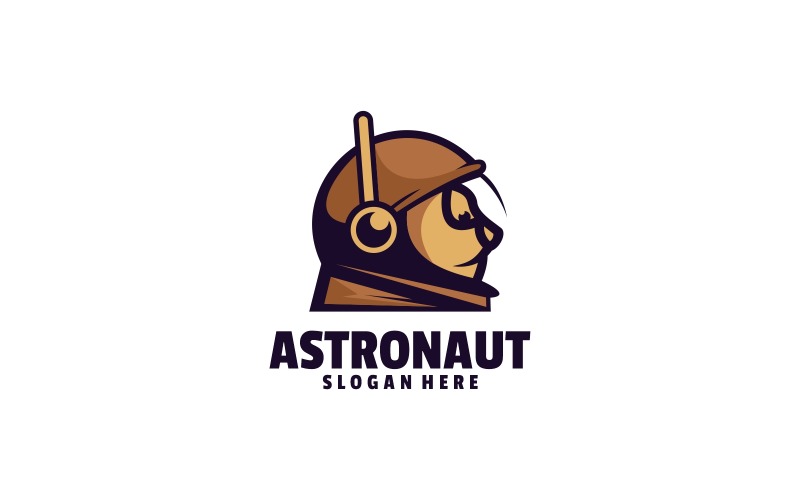 Astronaut Simple Mascot Logo Style Logo Template