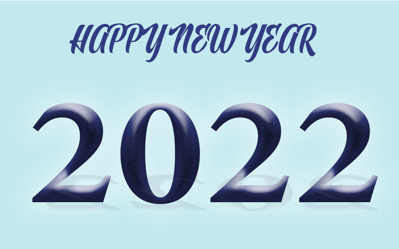 2022 Blue Gradient Color Font