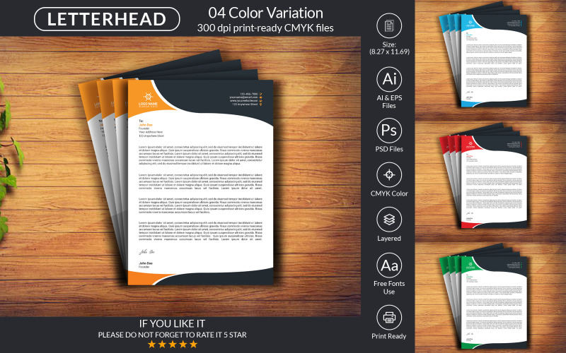 Creative Letterhead Design Template For Business And Company Corporate Identity