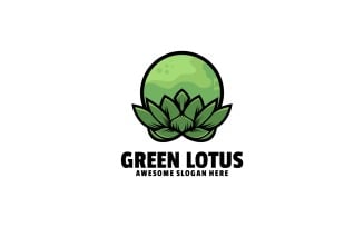 Green Lotus Simple Mascot Logo