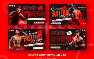 Sport Fitness Youtube Thumbnail Template Social Media