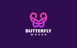 Butterfly Line Art Gradient Logo