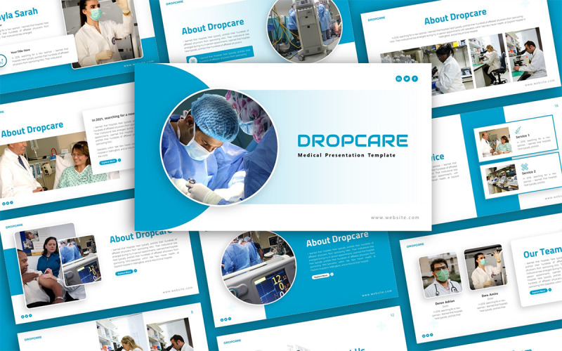 Dropcare - Medical Multipurpose PowerPoint Presentation Template PowerPoint Template