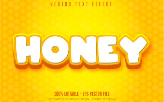 Honey - Editable Text Effect, Cartoon Text Style, Graphics Illustration