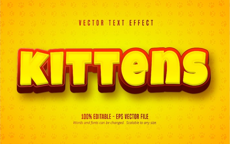 Kittens - Editable Text Effect, Cartoon And Comic Text Style, Graphics Illustration