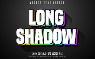 Long Shadow - Editable Text Effect, Multicolor Text Style, Graphics Illustration