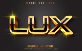 Lux - Editable Text Effect, Shiny Golden Text Style, Graphics Illustration