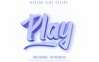 Play - Editable Text Effect, Cartoon Text Style, Graphics Illustration
