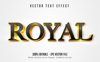 Royal - Editable Text Effect, Shiny Golden Text Style, Graphics Illustration