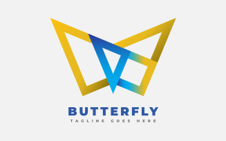 Stylish Butterfly W Fashion Logo