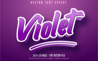 Violet - Editable Text Effect, Comic And Cartoon Text Style, Graphics Illustration