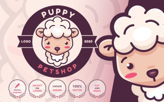 Cartoon Character Animal Lamb - Logotype, Logo Template Graphics