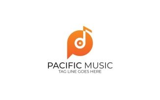 Pacific Music Logo-P letter Logo