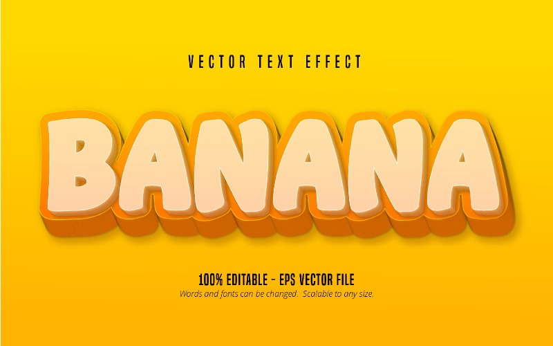 Banana - Editable Text Effect, Cartoon And Comic Text Style, Graphics Illustration