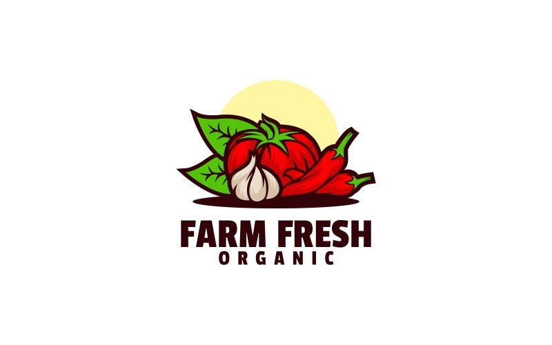 Farm Fresh Simple Mascot Logo Logo Template