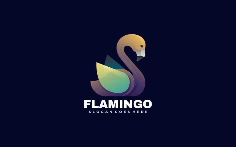Flamingo Gradient Color Logo Style Logo Template