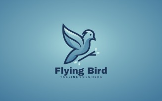 Flying Bird Gradient Mascot Logo