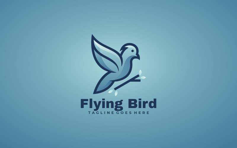 Flying Bird Gradient Mascot Logo Logo Template