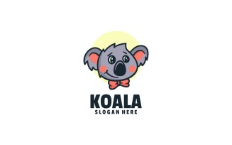 Koala Head Cartoon Logo Style