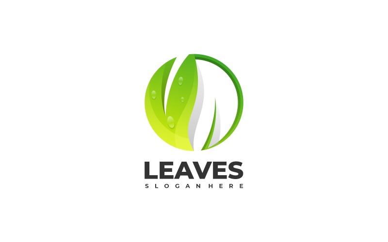 Leaves Gradient Logo Style Logo Template