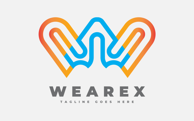 Paper Clip W Stationery Logo Logo Template