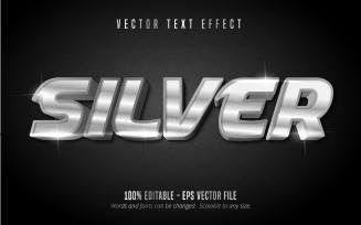 Silver - Editable Text Effect, Shiny Silver Text Style, Graphics Illustration