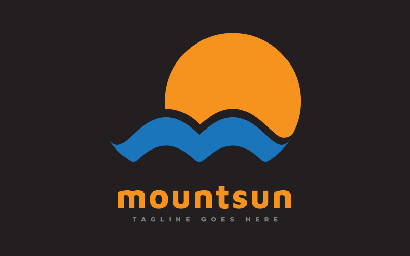 Sun and Mountain Travel Guide Logo Logo Template