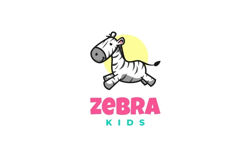 Zebra Simple Mascot Logo Style Logo Template