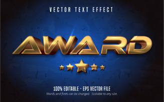 Award - Editable Text Effect, Shiny Metallic Golden Text Style, Graphics Illustration