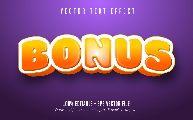 Bonus - Editable Text Effect, Orange Comic And Cartoon Text Style, Graphics Illustration