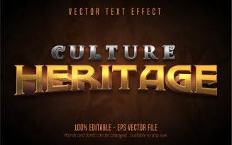 Culture Heritage - Editable Text Effect, Shiny Golden And Silver Text Style, Graphics Illustration