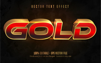 Gold - Editable Text Effect, Shiny Metallic Golden Text Style, Graphics Illustration