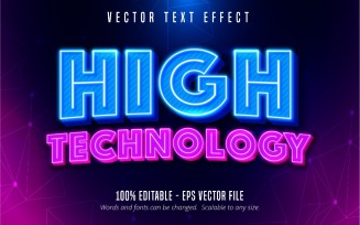 High Technology - Editable Text Effect, Neon And Cartoon Text Style, Graphics Illustration