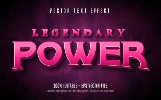 Legendary Power - Editable Text Effect, Cartoon And Comic Text Style, Graphics Illustration