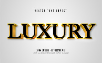 Luxury - Editable Text Effect, Shiny Golden And Black Text Style, Graphics Illustration