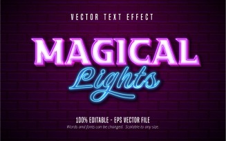 Magical Lights - Editable Text Effect, Neon And Cartoon Text Style, Graphics Illustration