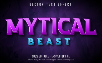 Mytical Beast - Editable Text Effect, Comic And Cartoon Text Style, Graphics Illustration