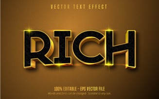 Rich - Editable Text Effect, Shiny Gold Text Style, Graphics Illustration