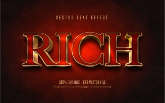 Rich - Editable Text Effect, Shiny Golden And Red Text Style, Graphics Illustration