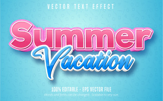 Summer Vacation - Editable Text Effect, Comic And Cartoon Text Style, Graphics Illustration