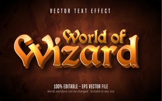 World Of Wizard - Editable Text Effect, Comic And Cartoon Text Style, Graphics Illustration