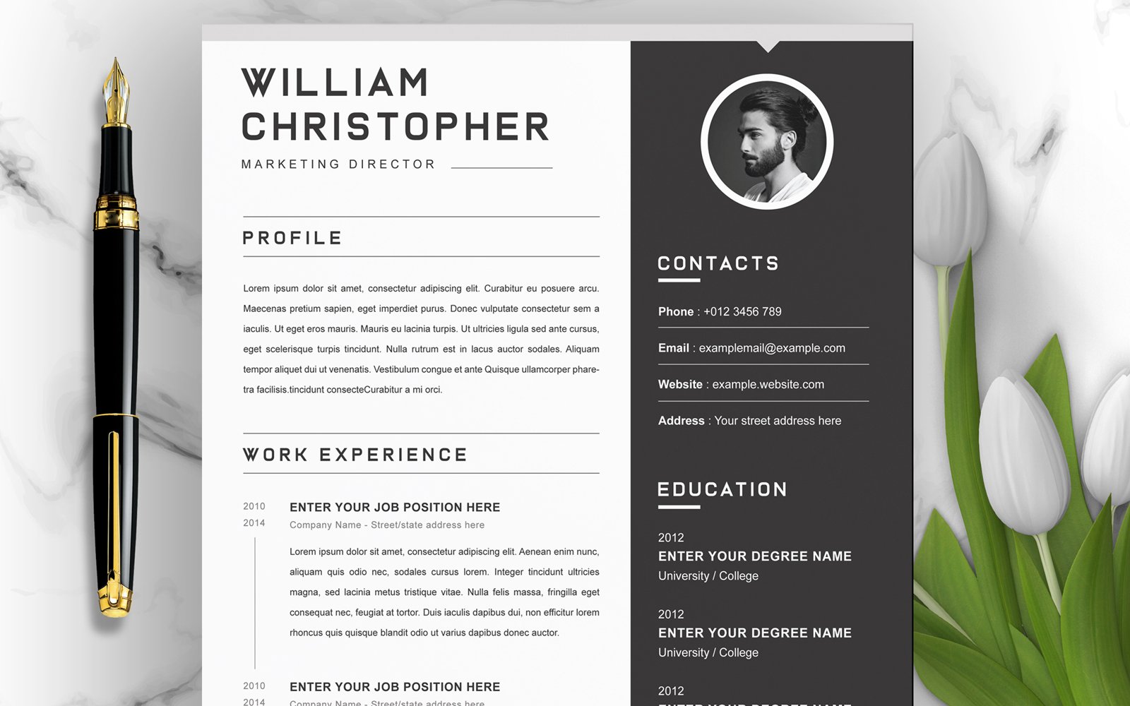 Template #221855 Resume Template Webdesign Template - Logo template Preview