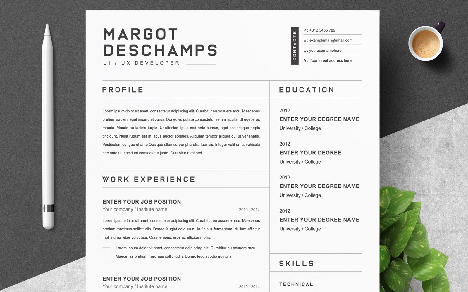 Kit Graphique #221856 Clean Resume Divers Modles Web - Logo template Preview