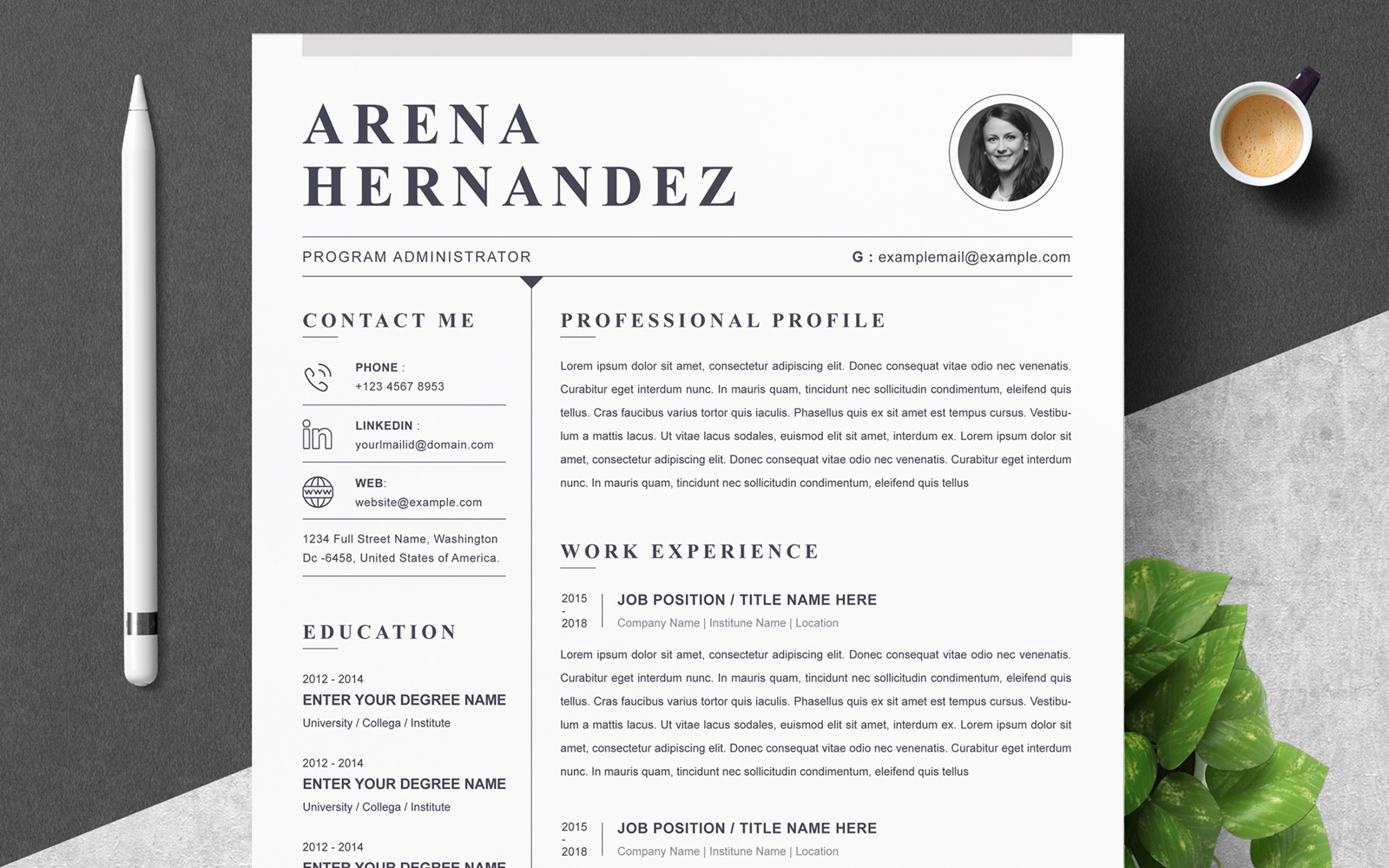 Template #221878 Resume Template Webdesign Template - Logo template Preview